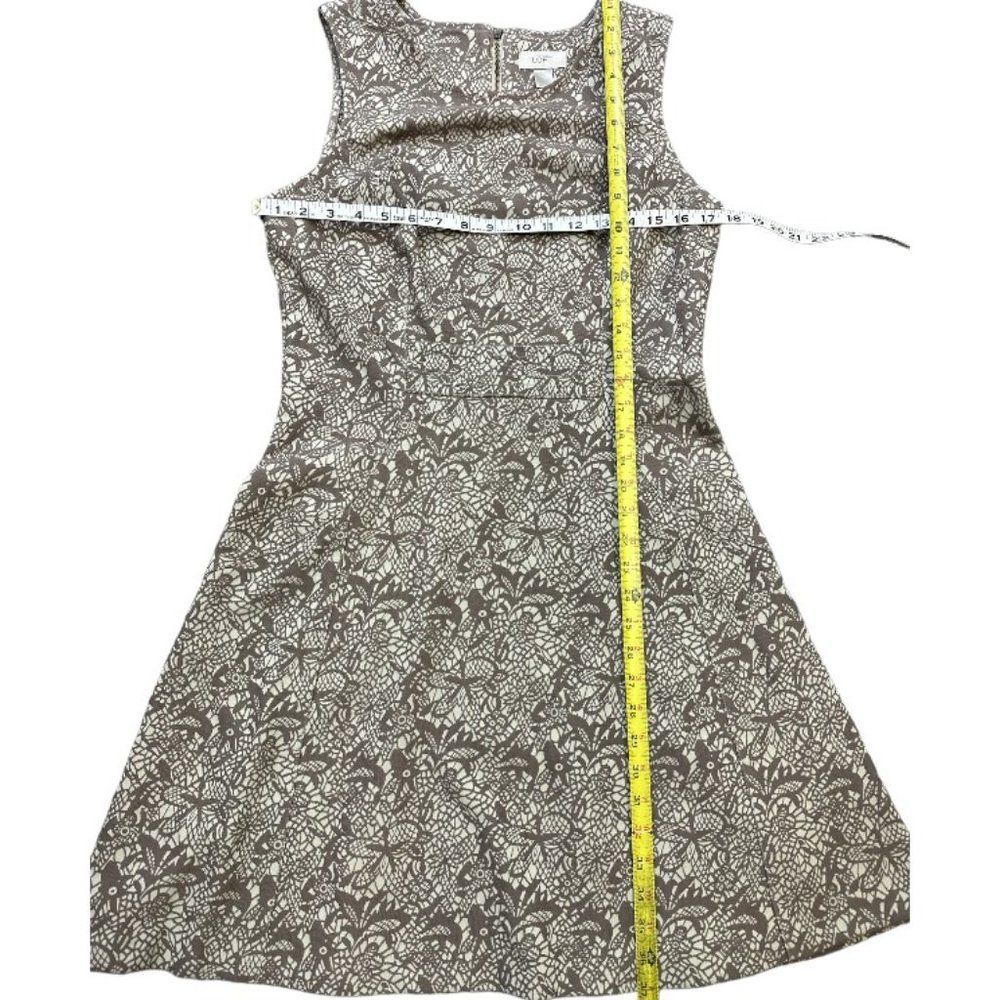 Loft Dress Fit and Flare Beige and Brown Sleeveless Size 10 NWT Cottagecore - Picture 13 of 13